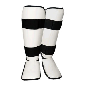 Shin pads, Shin guards black and white, Original leather Shin guards, PU Shin guards